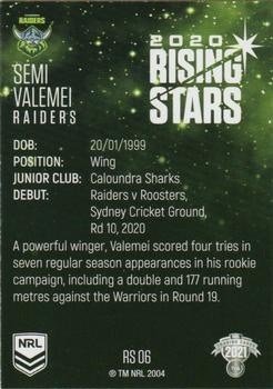 2021 NRL Traders - Rising Stars #RS06 Semi Valemei Back